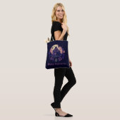 Tote Bag Maison gothique violet foncé Hauny Halloween heure (Sur le modèle)