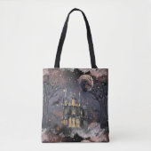 Tote Bag Maison hantée | Arbre à Pleines lunes Éffrayantes  (Devant)
