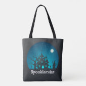 Tote Bag Maison hantée bleue et noire Spooktacular (Dos)