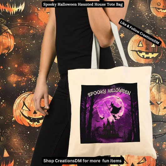 Tote Bag Maison hantée d'Halloween éffrayant