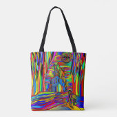 Tote Bag Maison hantée Effrayant Abstrait Colorful verre (Dos)