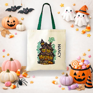 Tote Bag Maison hantée fantaisiste et effrayante pour la fê