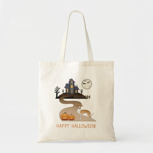 Tote Bag Maison Hantée Fawn Et Blanc Iggy Et Halloween (Devant)