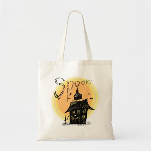 Tote Bag Maison hantée Halloween Éffrayant (Devant)