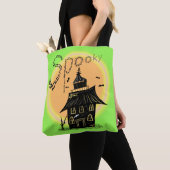 Tote Bag Maison hantée Halloween Neon Éffrayant (De près)