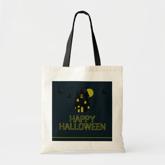 Tote Bag Maison hantée, Joyeux Halloween (Devant)