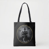 Tote Bag Maison hantée noire d'Halloween (Devant)