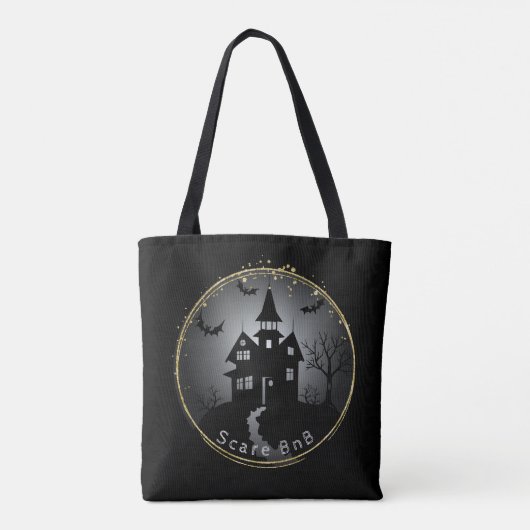 Tote Bag Maison hantée noire d'Halloween (Dos)