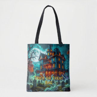 Tote Bag Maison sinistre près du cimetière hanté
