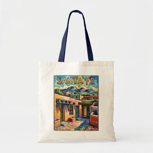 Tote Bag Maisons Adobe de Santa Fe dans le style de La Nuit (Devant)