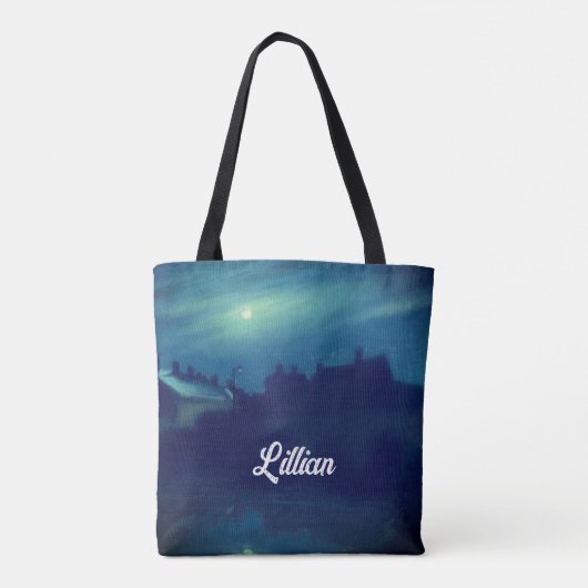 Tote Bag Maisons au clair de lune par Andreas : (Dos)