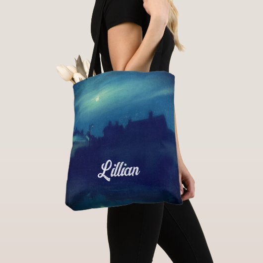 Tote Bag Maisons au clair de lune par Andreas : (De près)