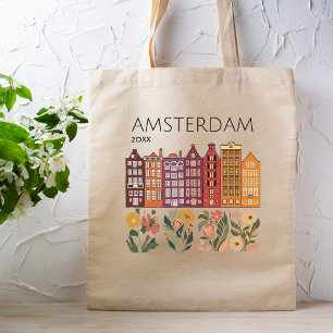 Tote Bag Maisons de canal floral d'Amsterdam