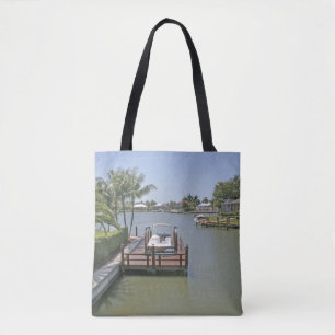 Tote Bag Maisons et quais sur le canal Marco Island Floride