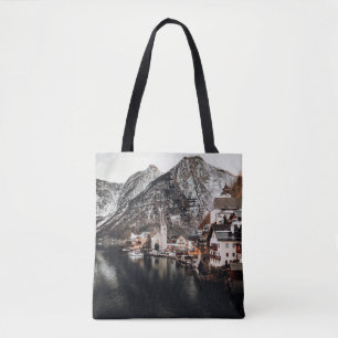 TOTE BAG MAISONS PRÈS DU CORPS D'EAU ET DE MONTAGNE