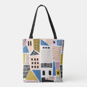 Tote Bag Maisons Tirées main sans couture Abstrait (Dos)