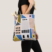 Tote Bag Maisons Tirées main sans couture Abstrait (De près)