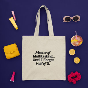 Tote Bag Maître du Multitâche Drôle de la typographie ordin