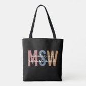 Tote Bag Maîtrise en travail social - Rétro Graduation (Dos)