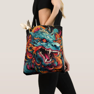 Tote Bag Majesté du Dragon Oriental Moderne