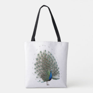 Tote Bag Majestic Peacock avec Queue colorée