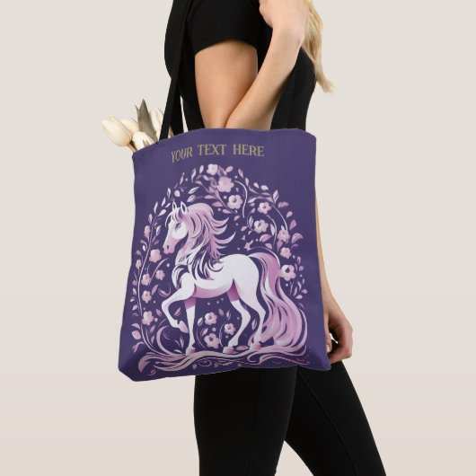 Tote Bag Majestic Purple Horse (De près)