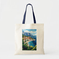 Makarska Croatie Illustration Voyage Art Vintage