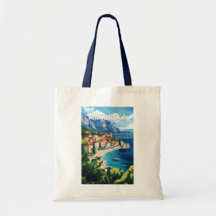 Tote Bag Makarska Croatie Illustration Voyage Art Vintage