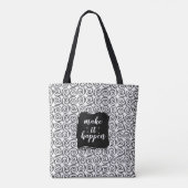 Tote Bag Make It Happen Black and White Swirl Tote (Dos)