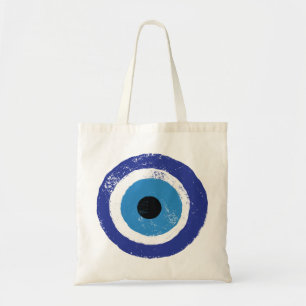 Tote Bag Mal Oeil Artiste Bleu Grec