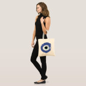 Tote Bag Mal Oeil Artiste Bleu Grec (Devant (modèle))