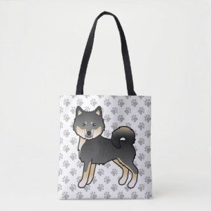 Tote Bag Malamute d'Alaska noir et feu Chien mignon & Patte