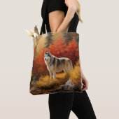 Tote Bag Malamute en Alaska à l'automne Feuilles automne in (De près)