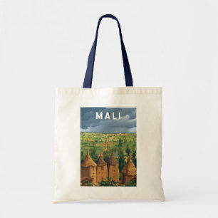 Tote Bag Mali Illustration Voyage Art Vintage