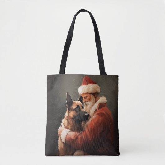 Tote Bag Malinoi Belge Avec Noël Festif Du Père Noël (Devant)