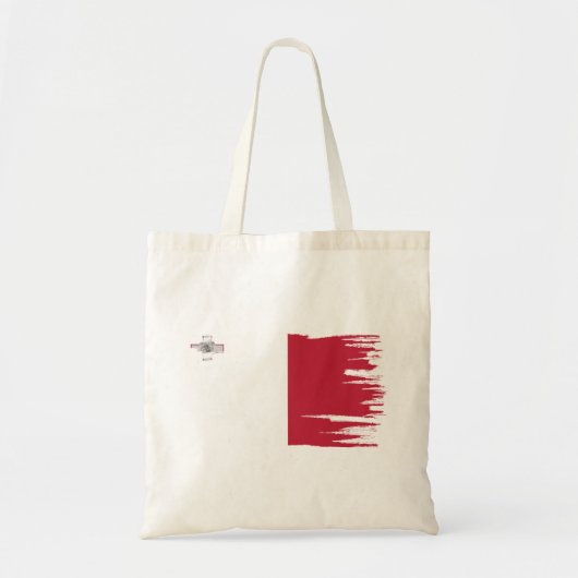 Tote Bag Malta Flag Brush Art (Devant)