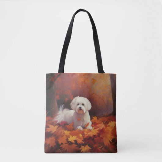 Tote Bag Maltais en automne Feuilles automne Inspiration (Devant)