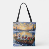 Tote Bag Maltese Christmas Boat Holiday (Dos)