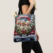 Tote Bag Maltese Christmas Red Truck Holiday (De près)