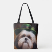 Tote Bag Malti Tzu Chien en Robe de la Saint Patrick (Dos)