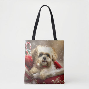 Tote Bag Malti Tzu Chien Fête de Noël