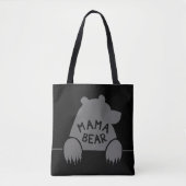 Tote Bag Mama Bear Silhouette Big Claws Grey Simple Cool (Devant)