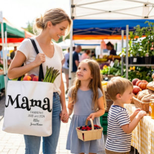 Tote Bag Mama établie Nom personnalisé des enfants Nouvelle