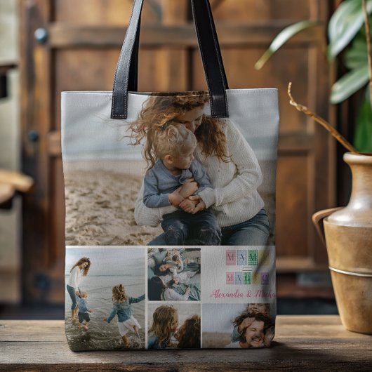 Tote Bag Mama Made Magic Patchwork Photo