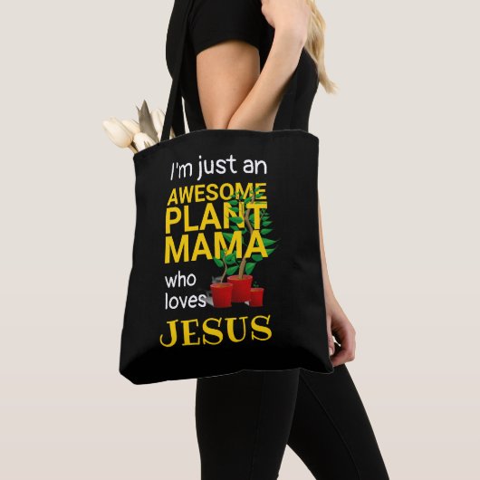 TOTE BAG MAMA, PLANTE, AIME JÉSUS (De près)