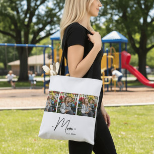 Tote Bag Maman a établi le script 3 Photo Blanc