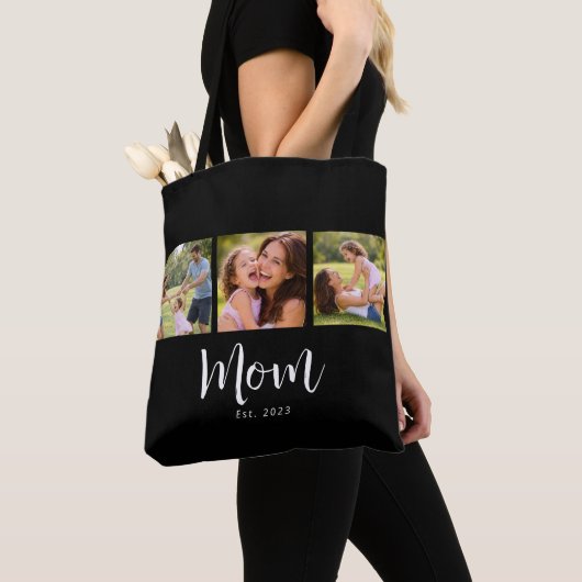 Tote Bag Maman a établi le script noir 3 Photo (De près)