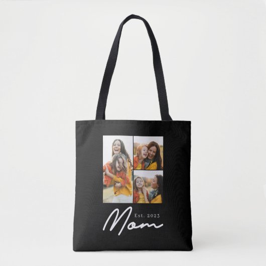 Tote Bag Maman a établi le script noir 3 Photo (Devant)