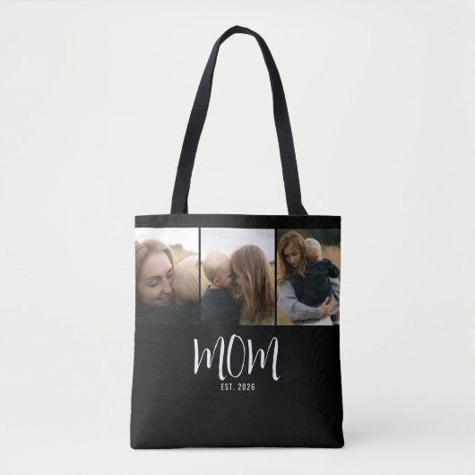 Tote Bag Maman a établi le script noir 3 Photo (Devant)