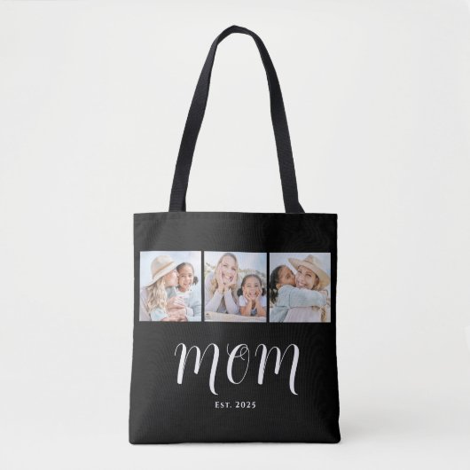 Tote Bag Maman a établi le script noir 3 Photo (Devant)